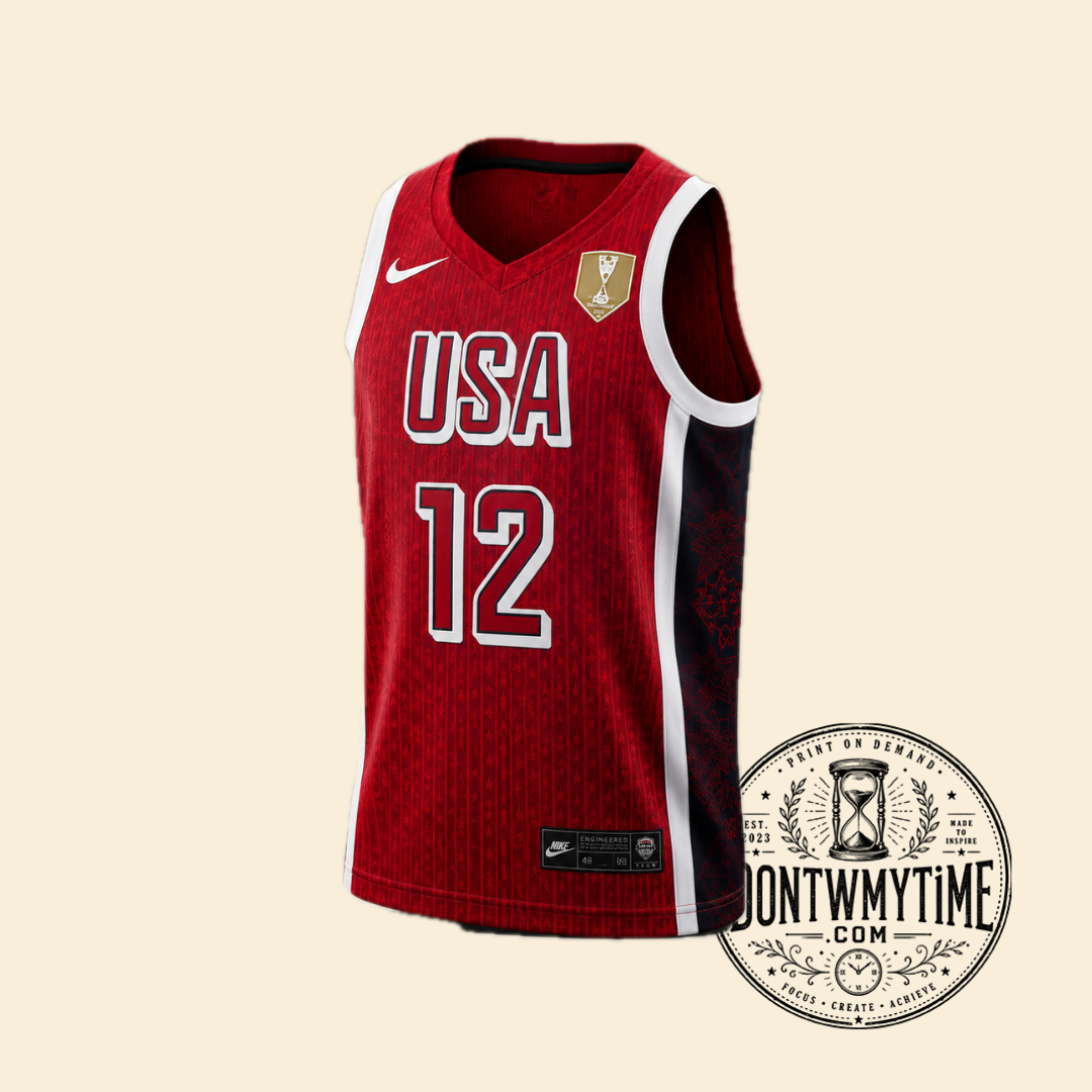 2 Caitlin Clark USA #12 Red Basketball Jersey – USA Basketball Shirt — image 4