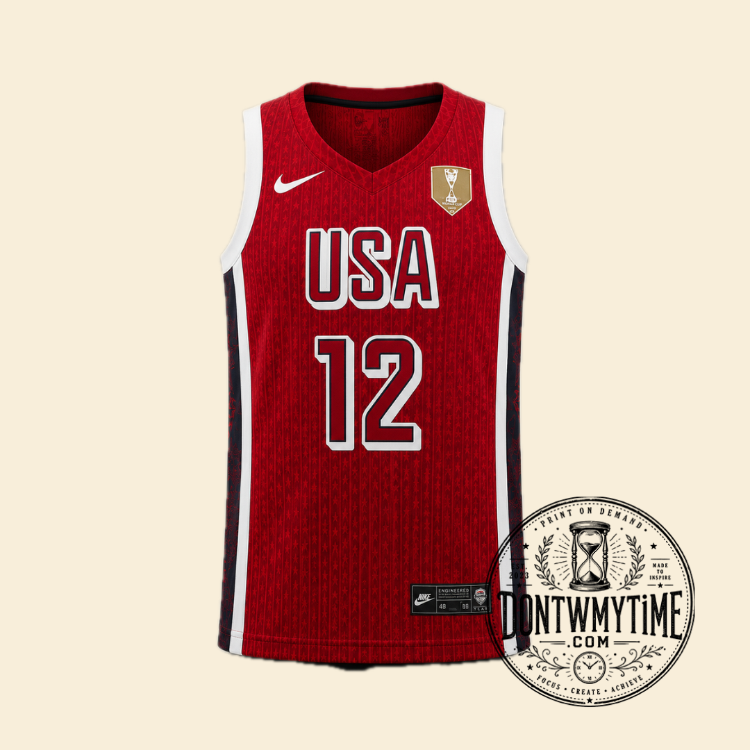 4 Caitlin Clark USA #12 Red Basketball Jersey – USA Basketball Shirt — image 2