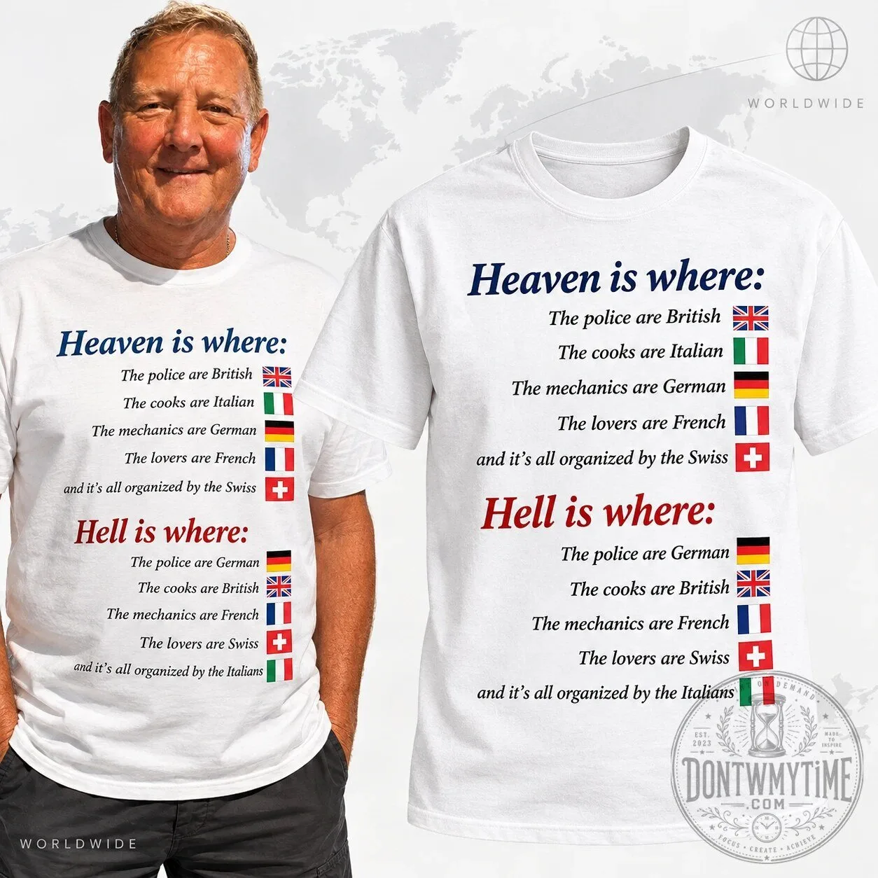 Funny Heaven Is Where The Police Are British European Funny Graphic Shirt