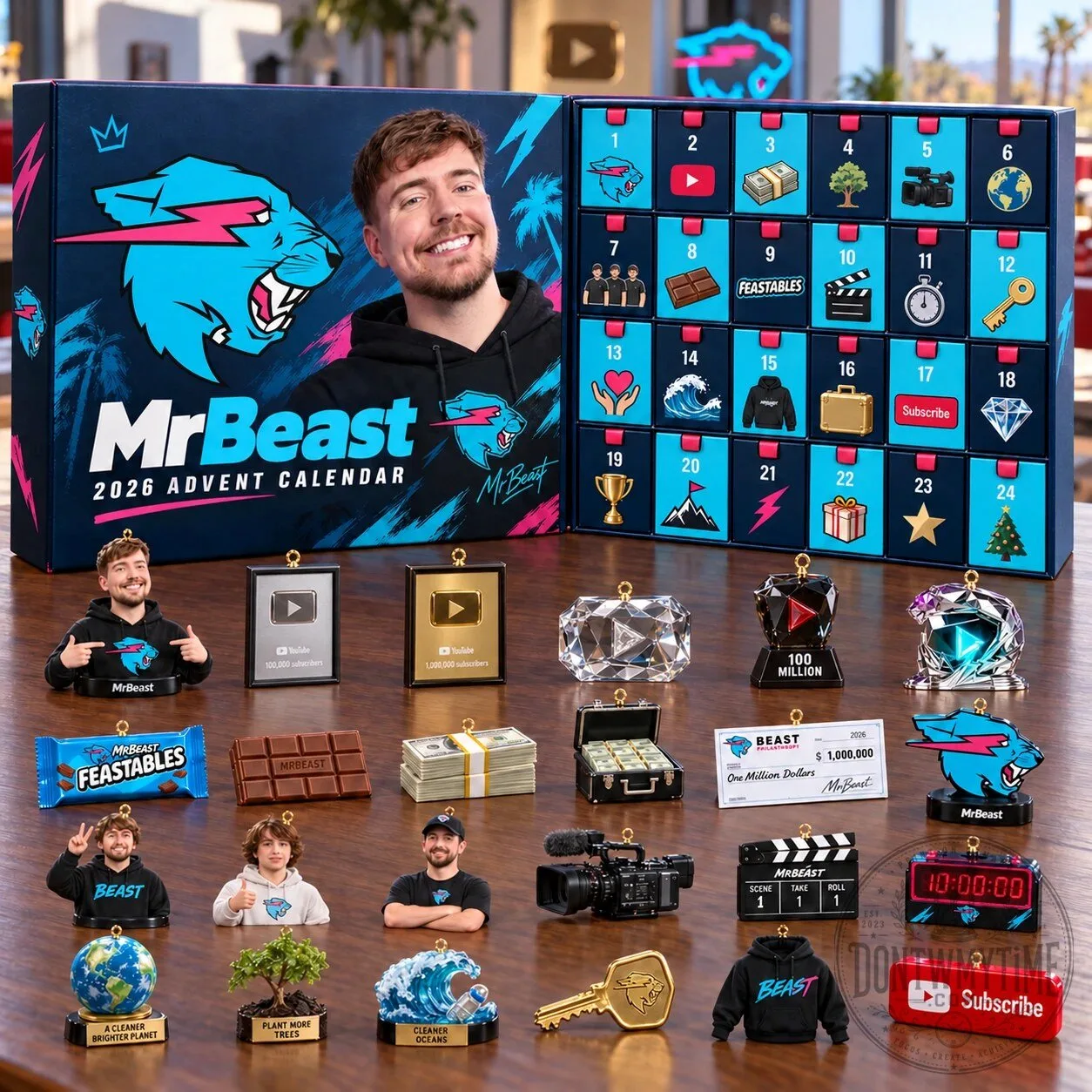 MrBeast 2026 Advent Calendar 24 Days Countdown Collectibles Box Set