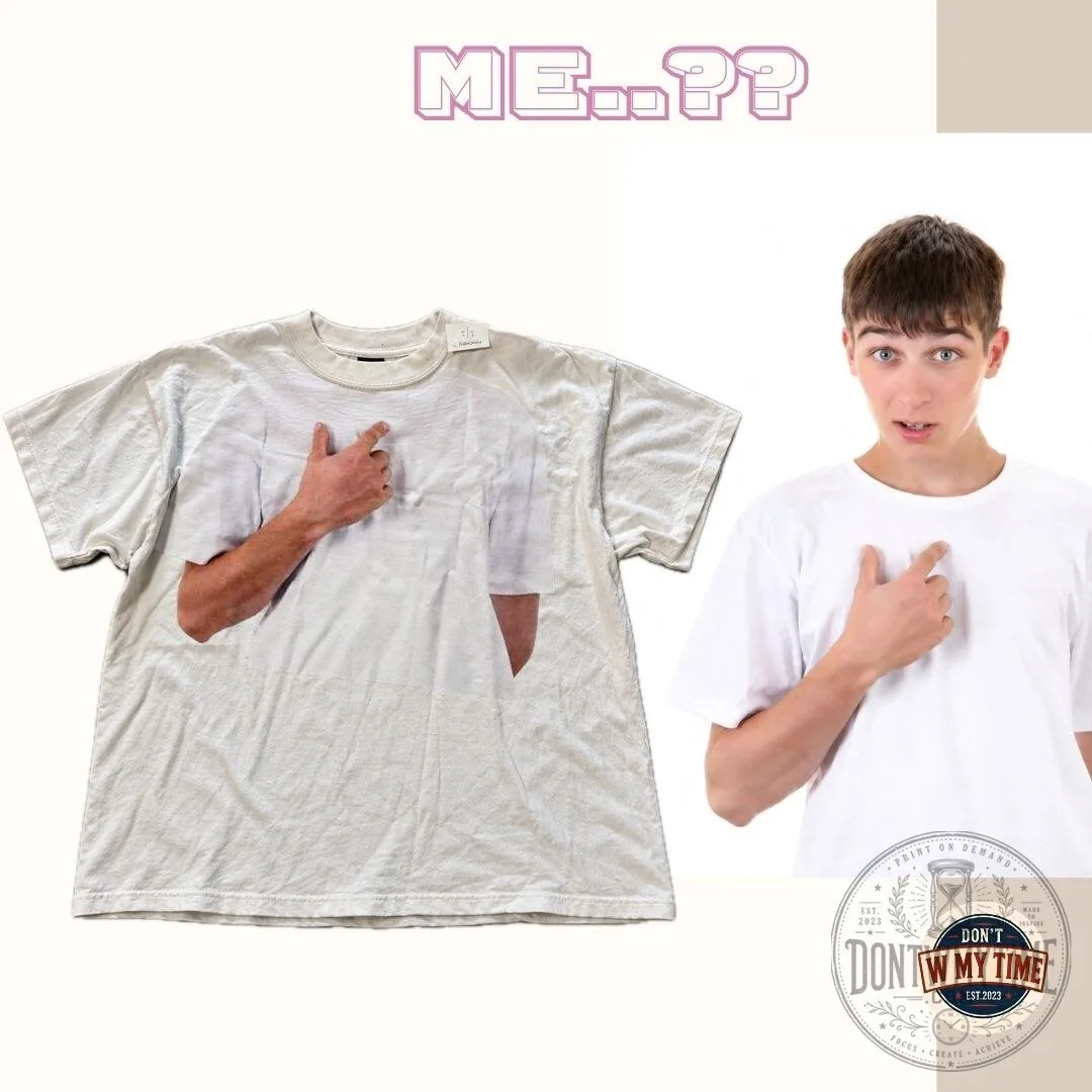 Who Me? Pointing at Chest Guy Meme Hand Graphic Shirt