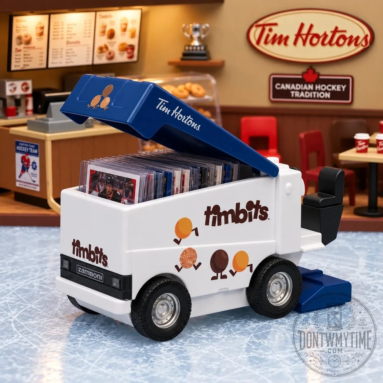 Tim Hortons Timbits Collectors Zamboni Hockey Card Holder Blue Version 6 Tim Hortons Timbits Collectors Zamboni Hockey Card Holder Blue Version
