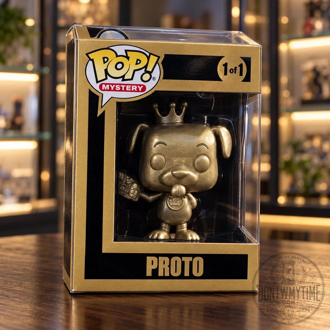 FuMystery Metallic Gold Proto The Dog 1 of 1 Global Chase Funko Pop Figure