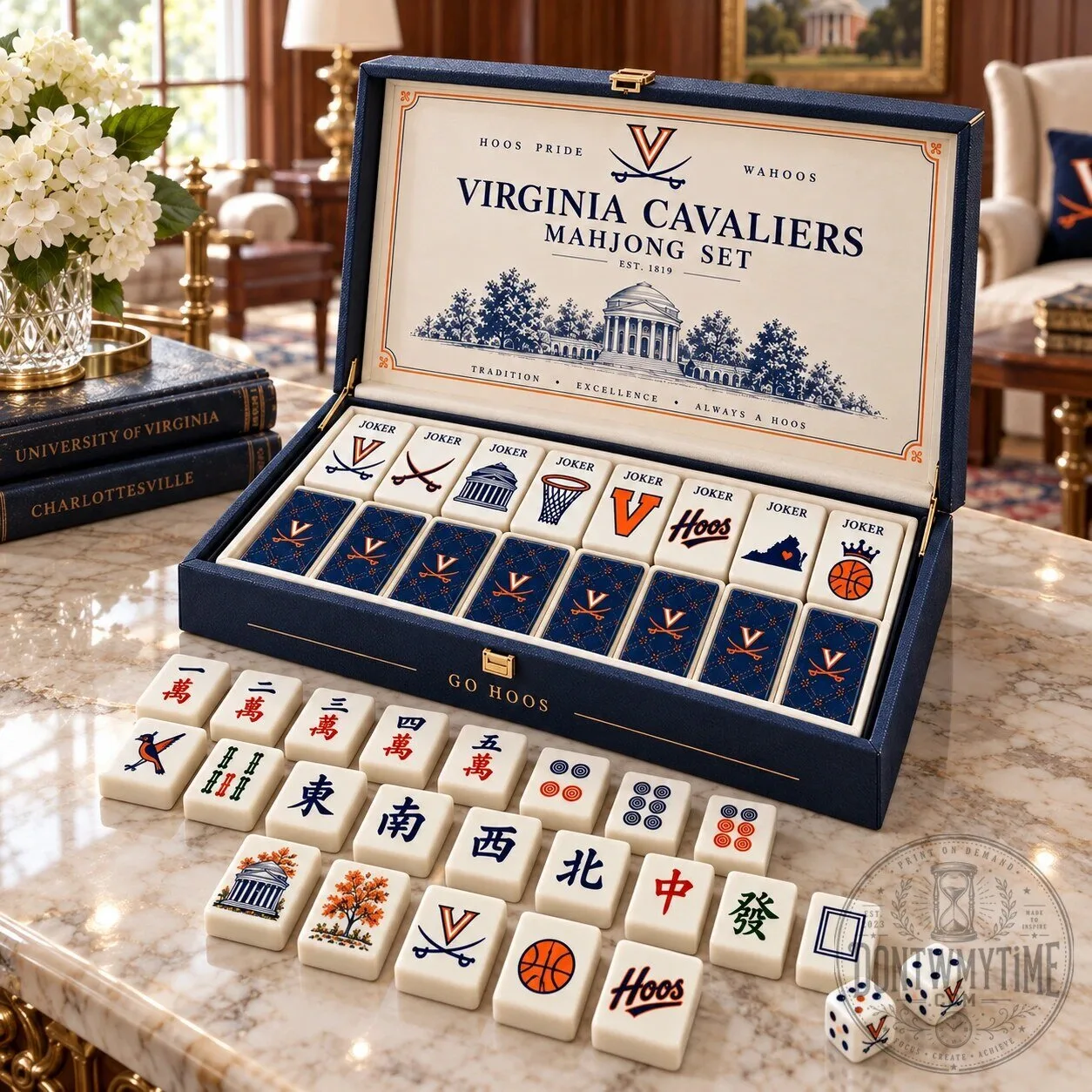 Virginia Cavaliers Mahjong Set with University of Virginia Best Edition
