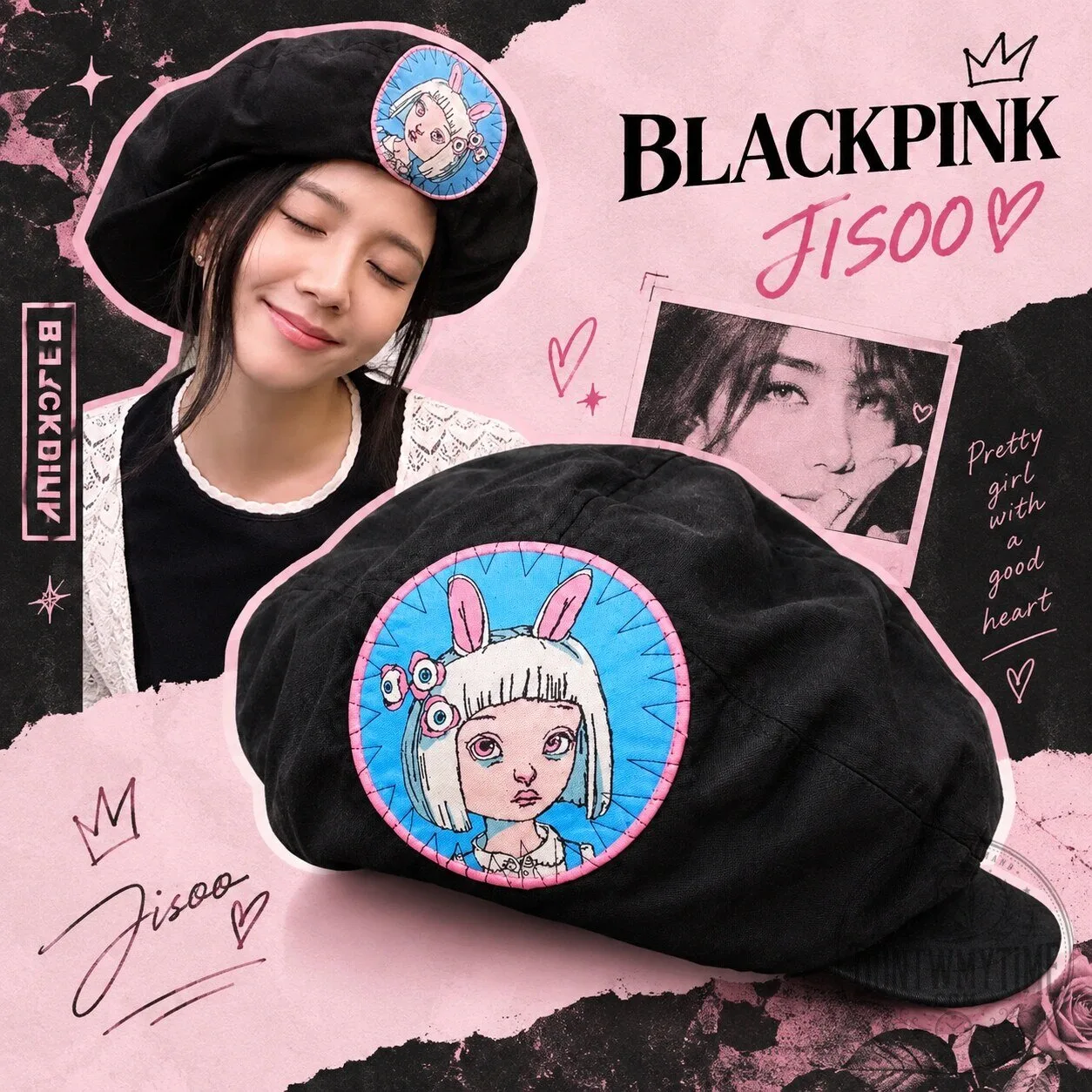 BLACKPINK Jisoo KIDILL x ALPHA INDUSTRIES x HIZUME Graphic Patch Beret Hat