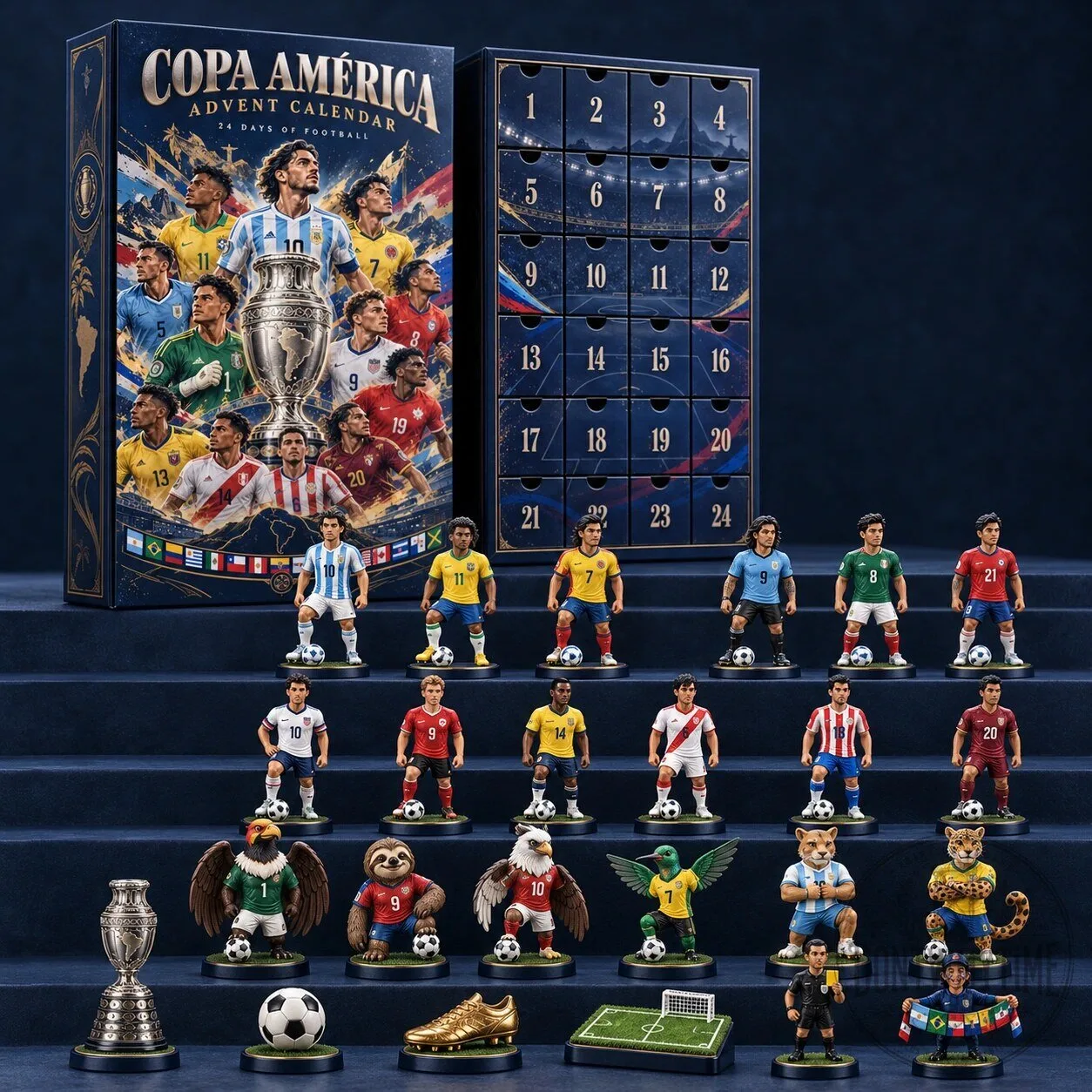 Copa America 24 Days of Football Soccer Player Mini Figure Advent Calendar Set