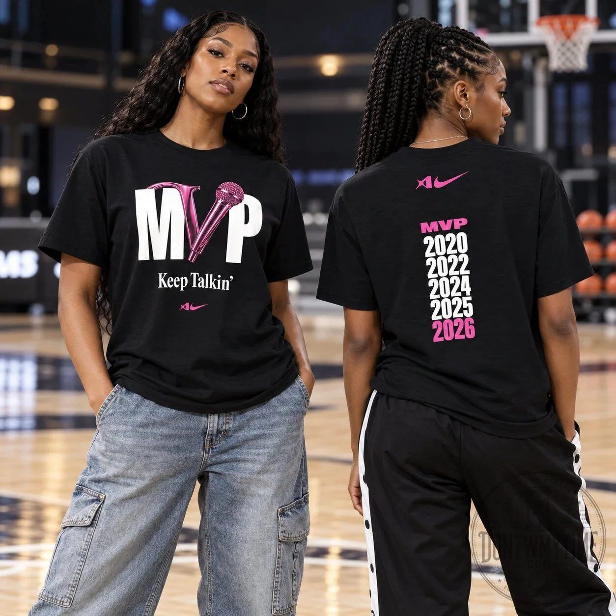 A'ja Wilson Nike Keep Talkin MVP Black T-Shirt 11 A'ja Wilson Nike Keep Talkin MVP Black T-Shirt product image showing design and details