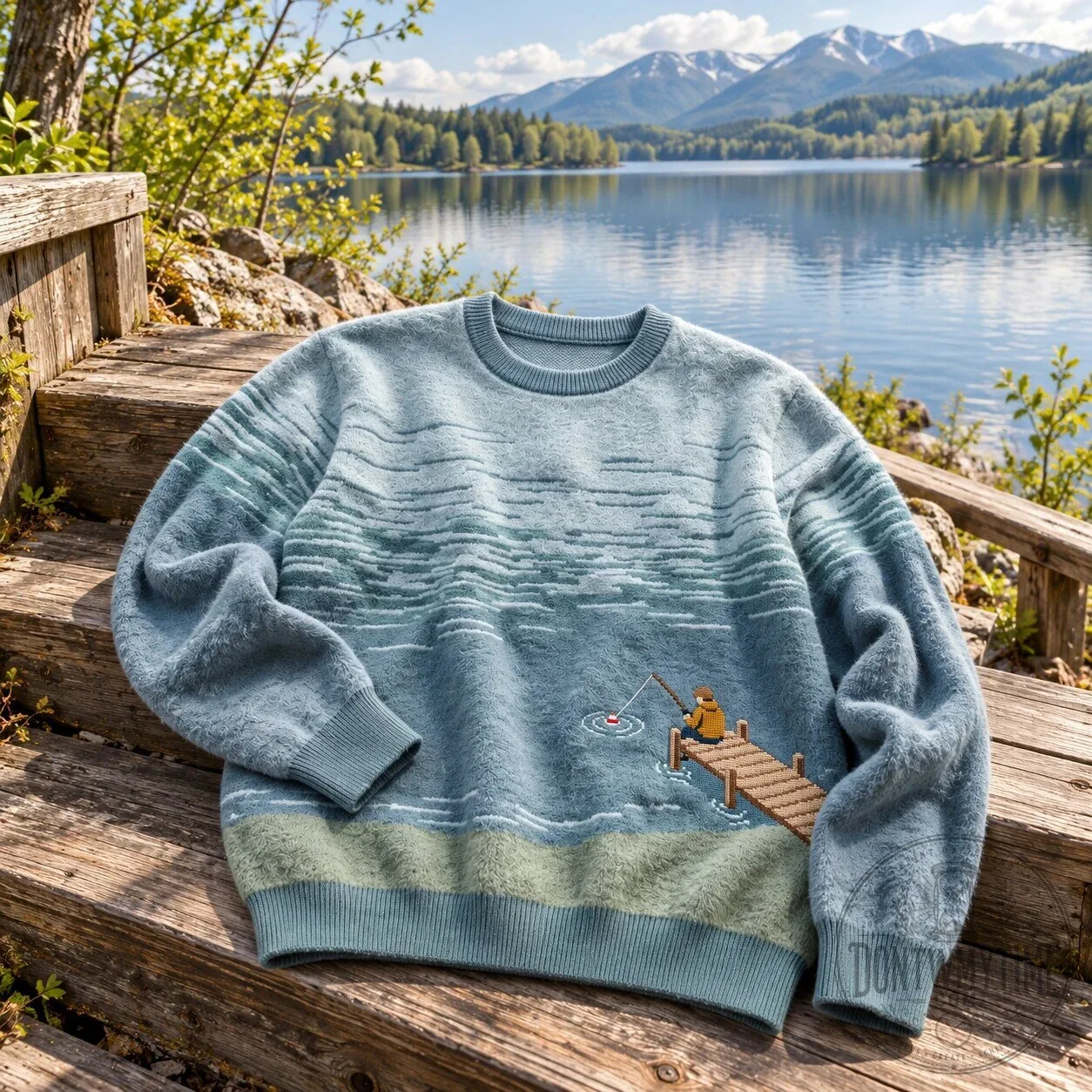 Fishing Sweater Fisherman Dock Lake Graphic Knit Crewneck Pullover 6 Fishing Sweater Fisherman Dock Lake Graphic Knit Crewneck Pullover