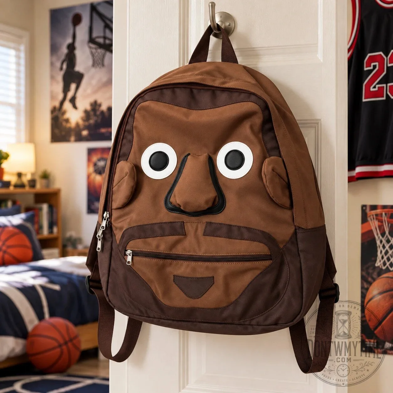Bron Backpack LeBron James Meme Face Novelty Basketball School Bag