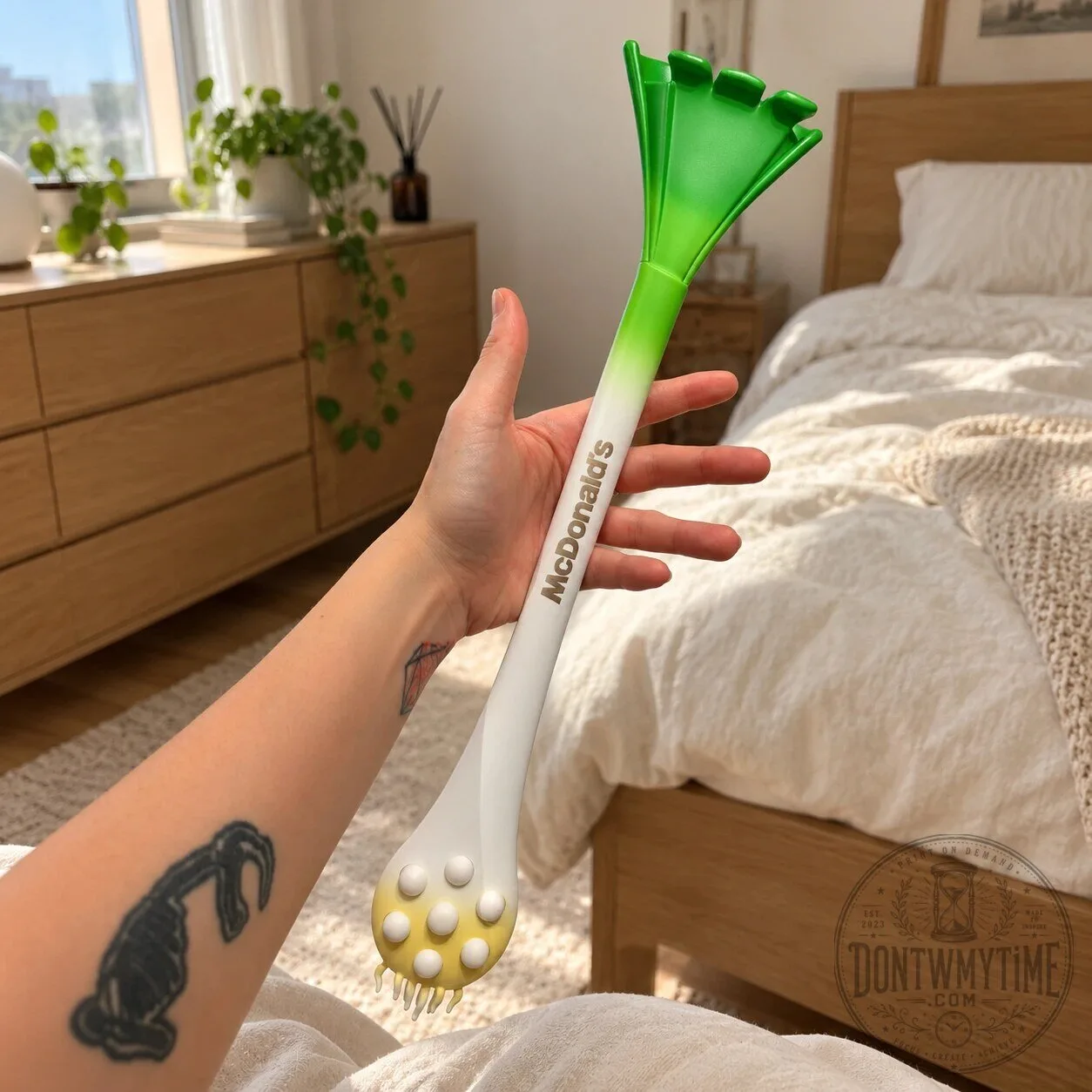 McDonald's Green Onion Back Massager 10 McDonald's Green Onion Back Massager product image showing design and details
