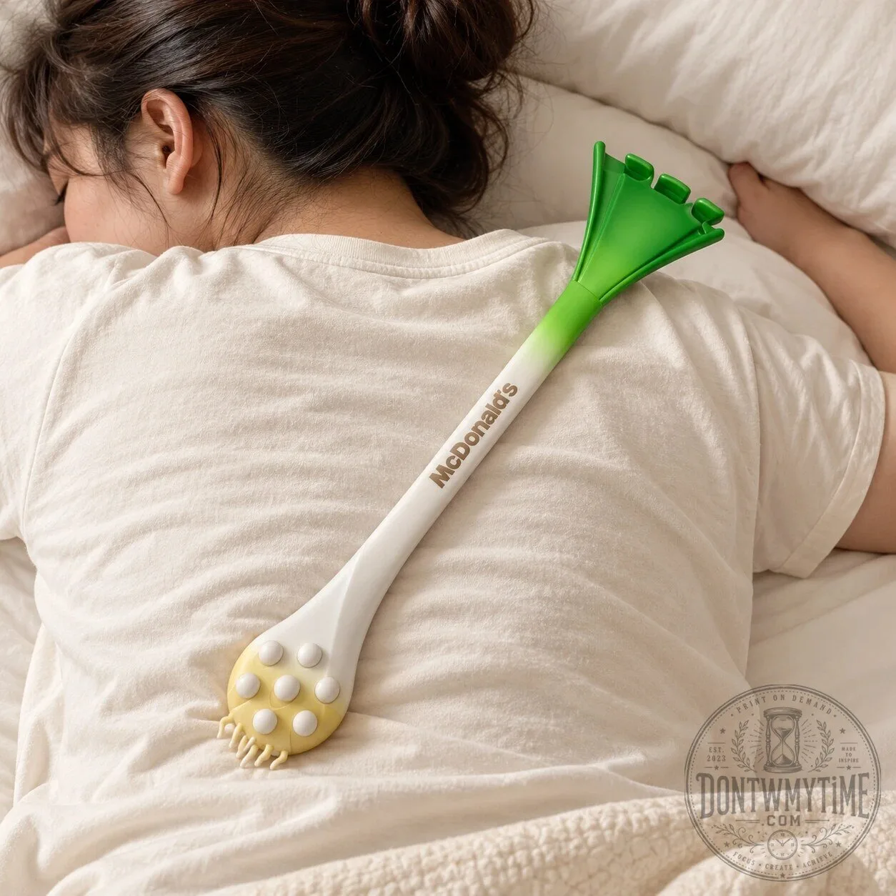 McDonald's Green Onion Back Massager 11 McDonald's Green Onion Back Massager product image showing design and details