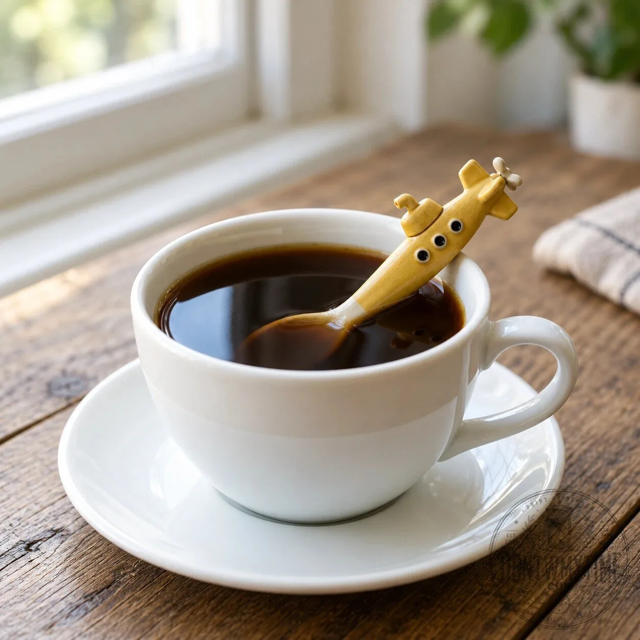Submarine Ceramic Teaspoon Novelty Coffee Stirrer Spoon 8 Submarine Ceramic Teaspoon Novelty Coffee Stirrer Spoon product image showing design and details
