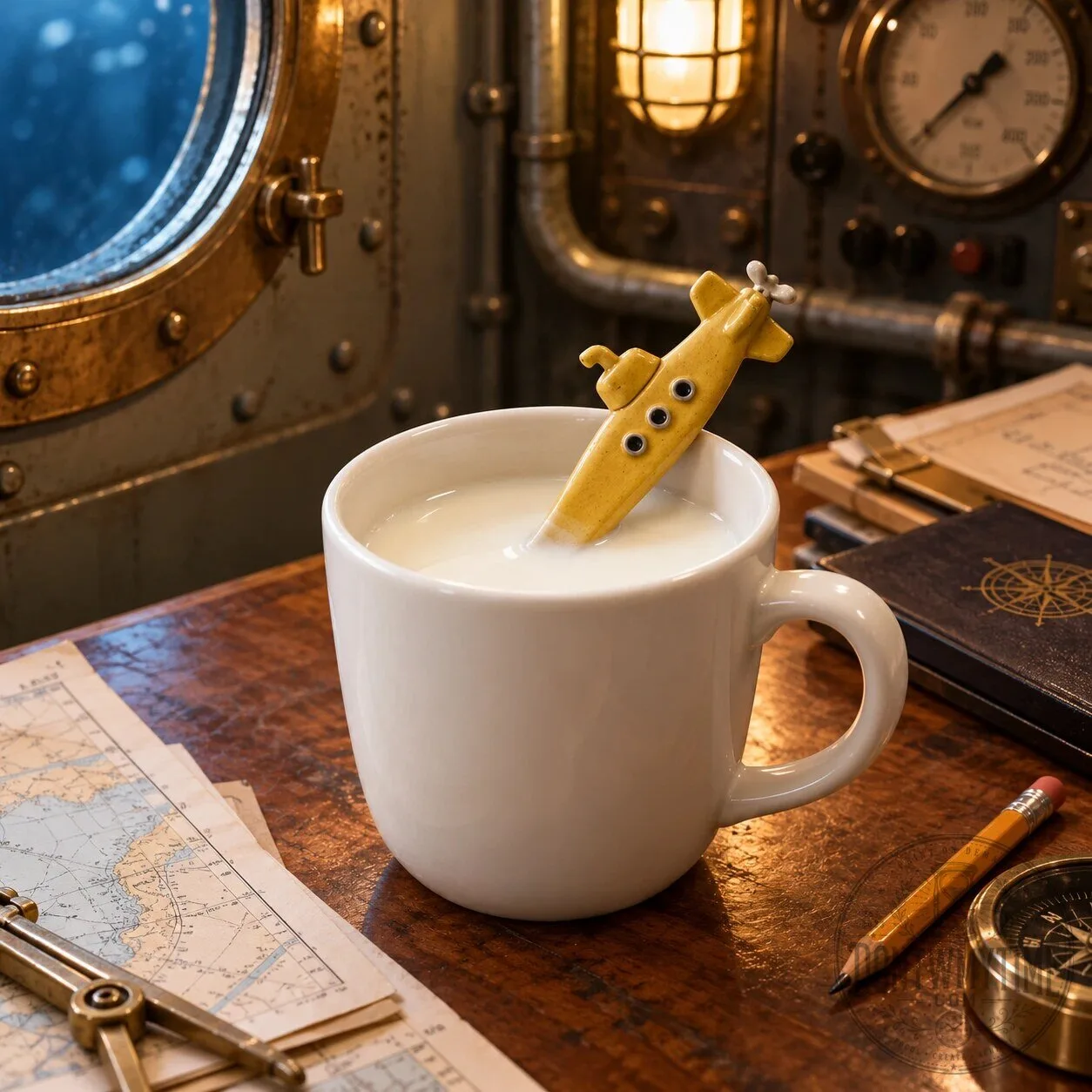 Submarine Ceramic Teaspoon Novelty Coffee Stirrer Spoon 9 Submarine Ceramic Teaspoon Novelty Coffee Stirrer Spoon product image showing design and details