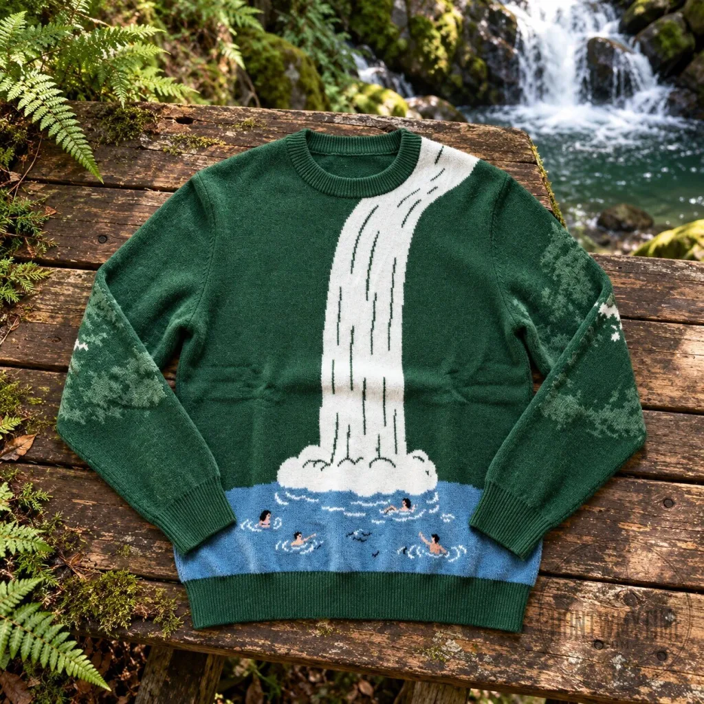 Waterfall Wool Sweater Knitted Pullover Waterfall Wool Sweater Knitted Pullover
