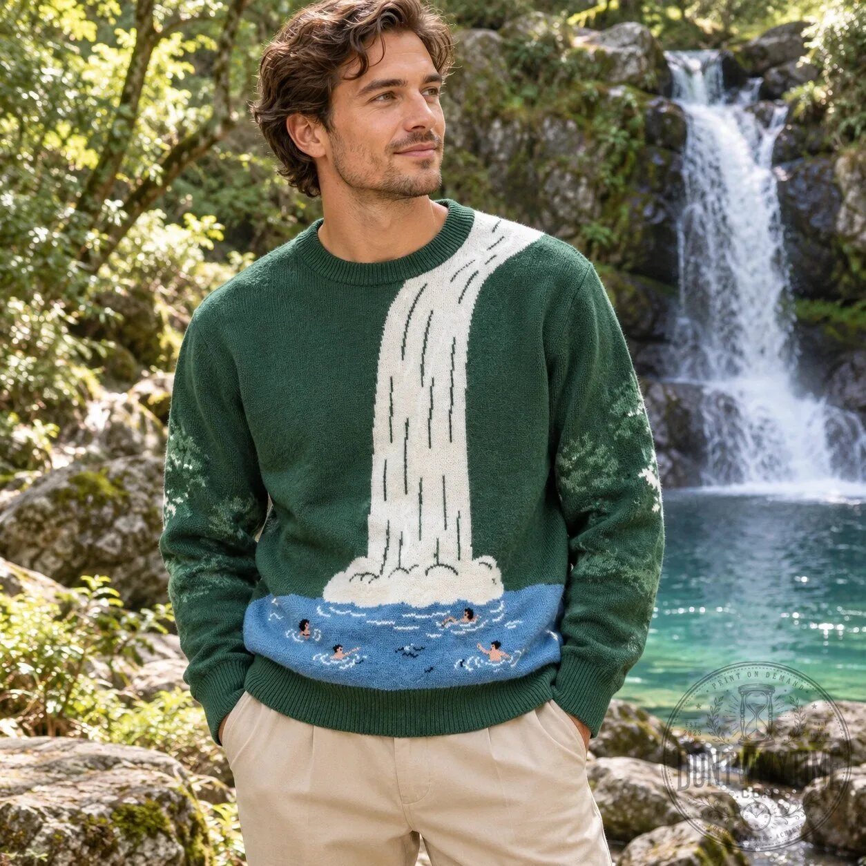 Waterfall Wool Sweater Knitted Pullover 10 Waterfall Wool Sweater Knitted Pullover product image showing design and details