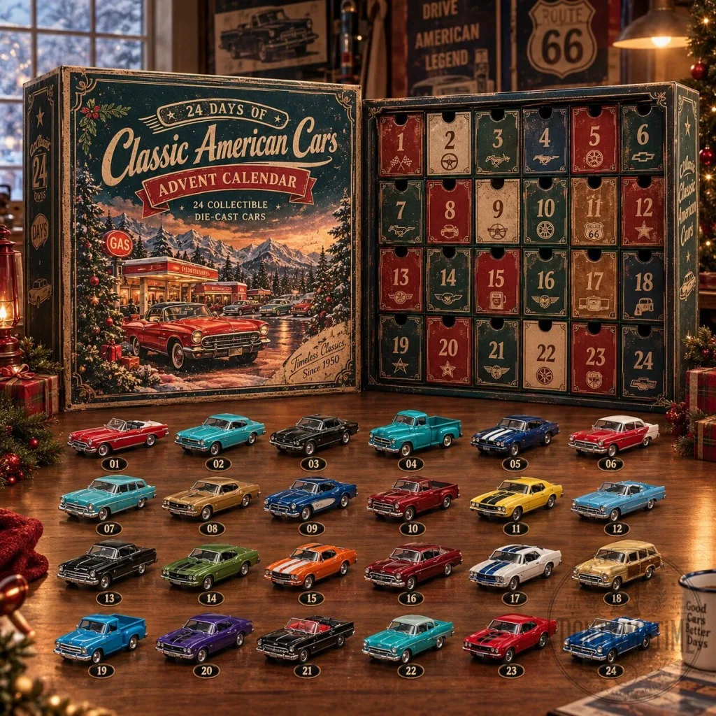 Classic American Cars Advent Calendar 2026 Diecast Model Toys Set Classic American Cars Advent Calendar 2026 Diecast Model Toys Set