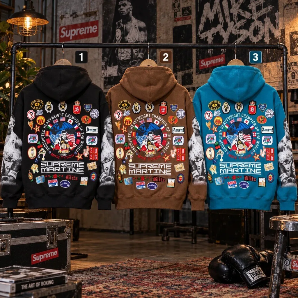 Supreme Martine Rose Mike Tyson Hoodie Multi Badge Teal Limited Hoodie Supreme Martine Rose Mike Tyson Hoodie Multi Badge Teal Limited Hoodie