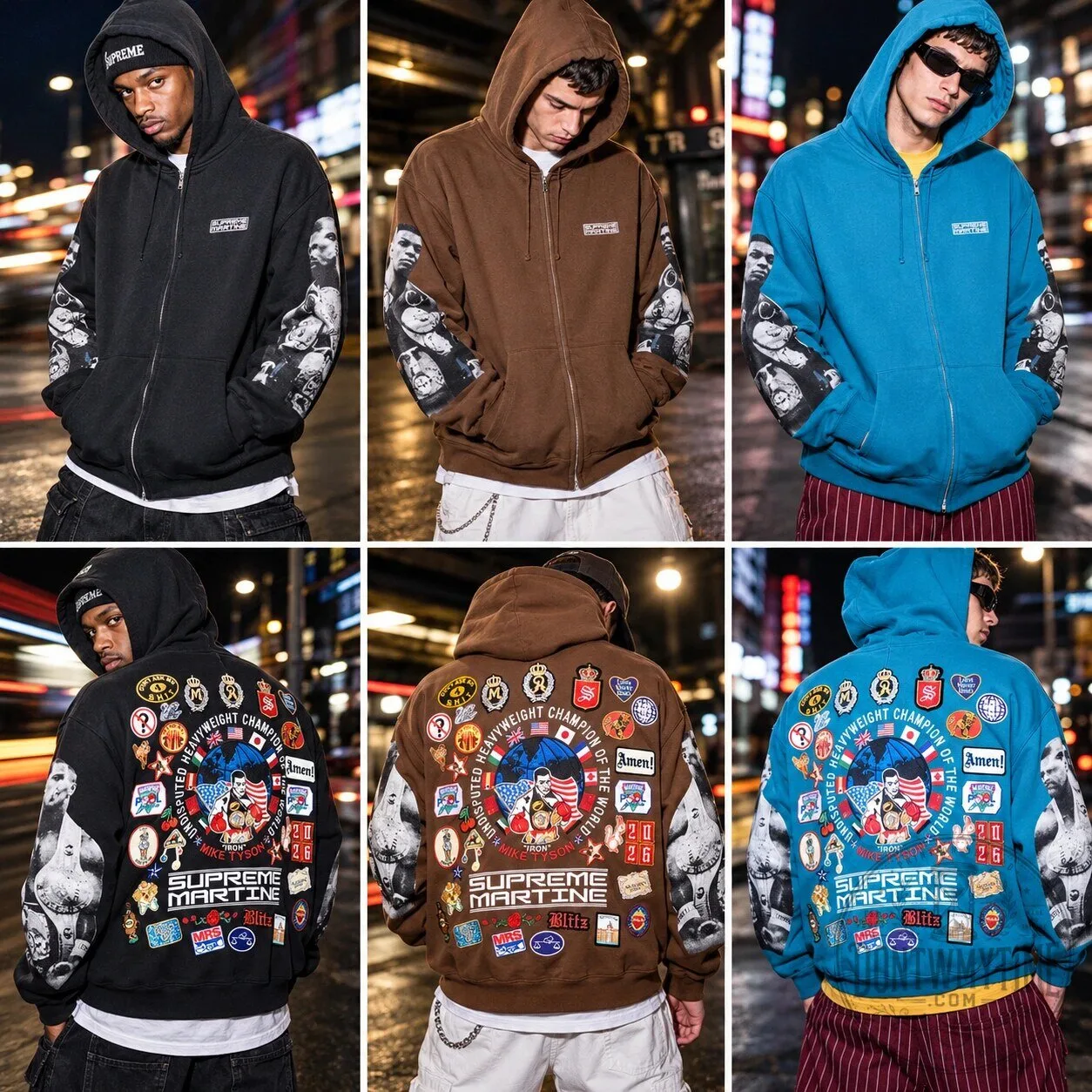 Supreme Martine Rose Mike Tyson Hoodie Multi Badge Teal Limited Hoodie 9 Supreme Martine Rose Mike Tyson Hoodie Multi Badge Teal Limited Hoodie product image showing design and details