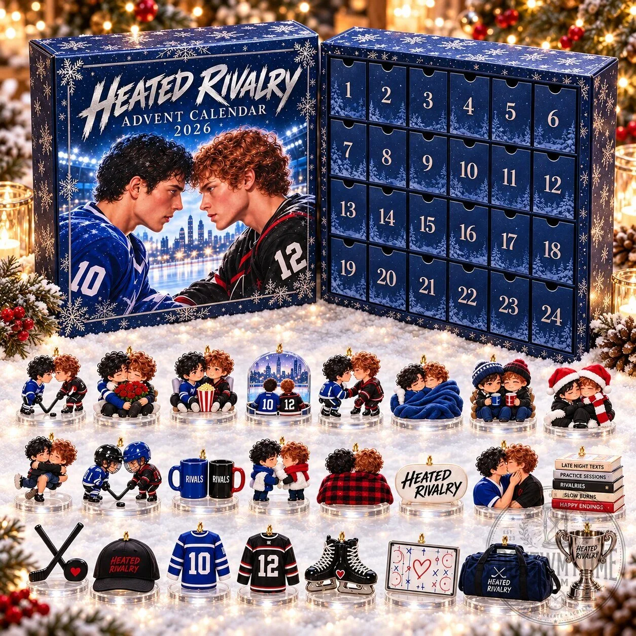 Heated Rivalry 24 Days Christmas Countdown Calendar 2026 12 Supreme Martine Rose Mike Tyson Hoodie Multi Badge Teal Limited Hoodie product image showing design and details