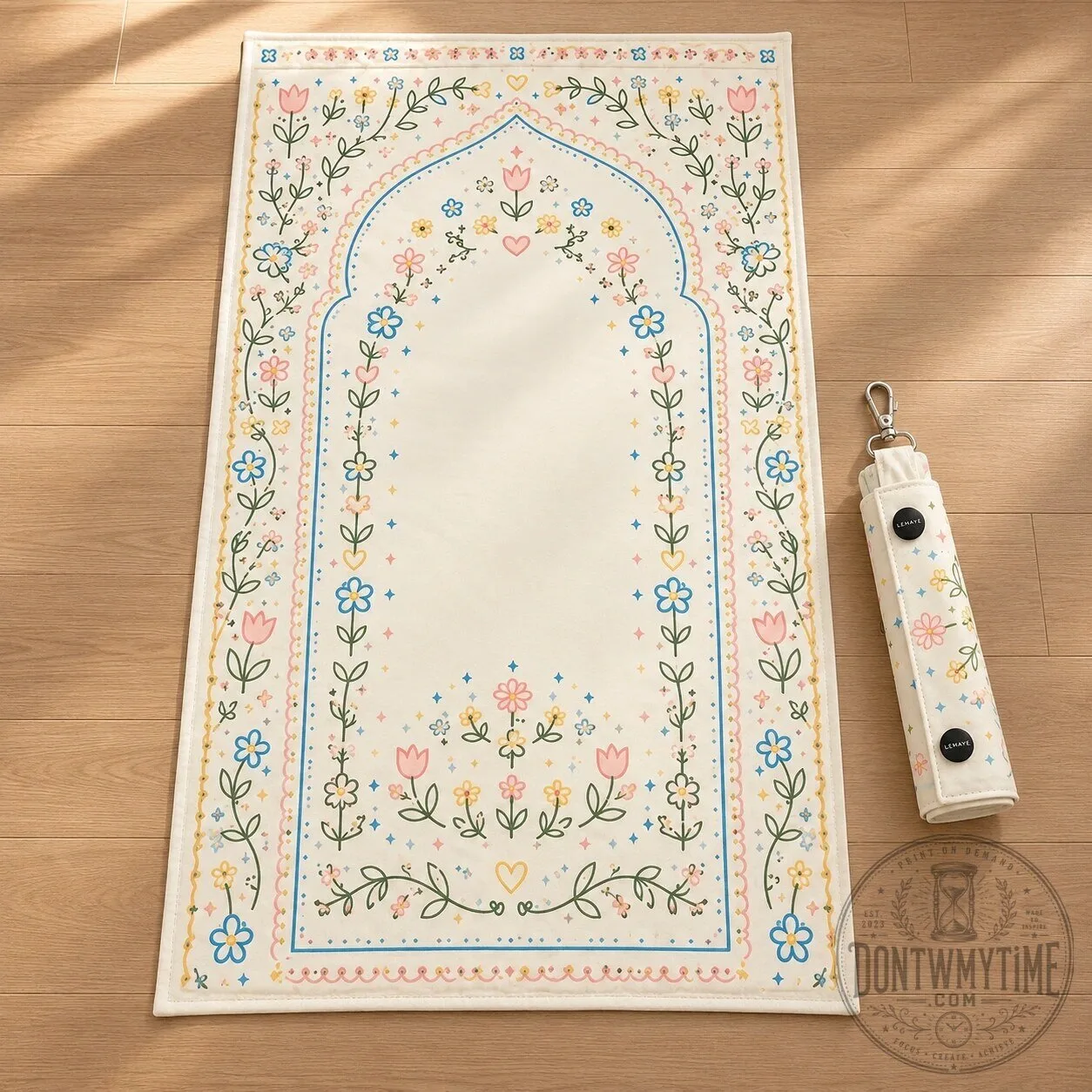 Lemaye Portable Prayer Mat Pocket Size Travel Seccade Lalezar Floral