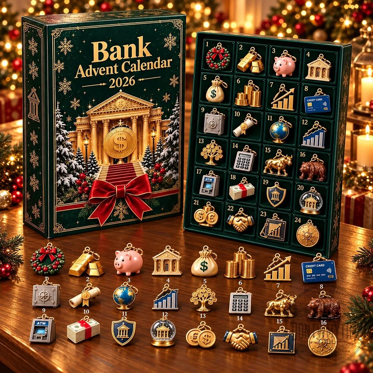 Bank Advent Calendar Christmas 2026 24 Days of Finance Christmas Charms