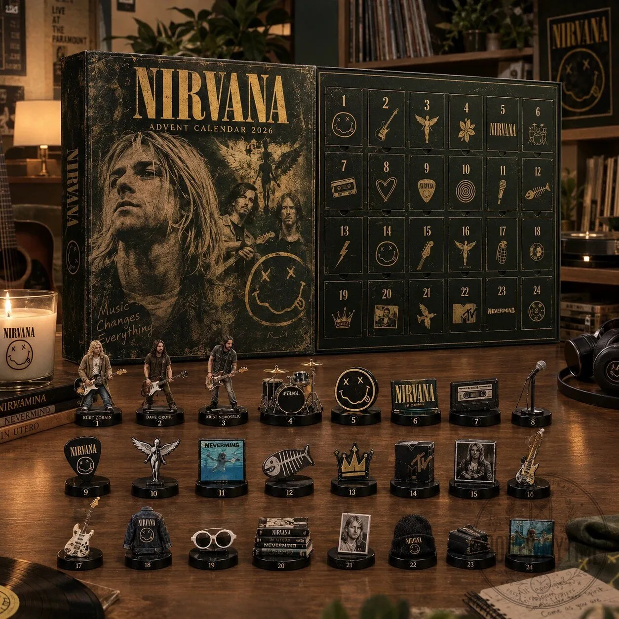 Nirvana Kurt Cobain Advent Calendar 2026 Premium 24 Legend Days Countdown Set