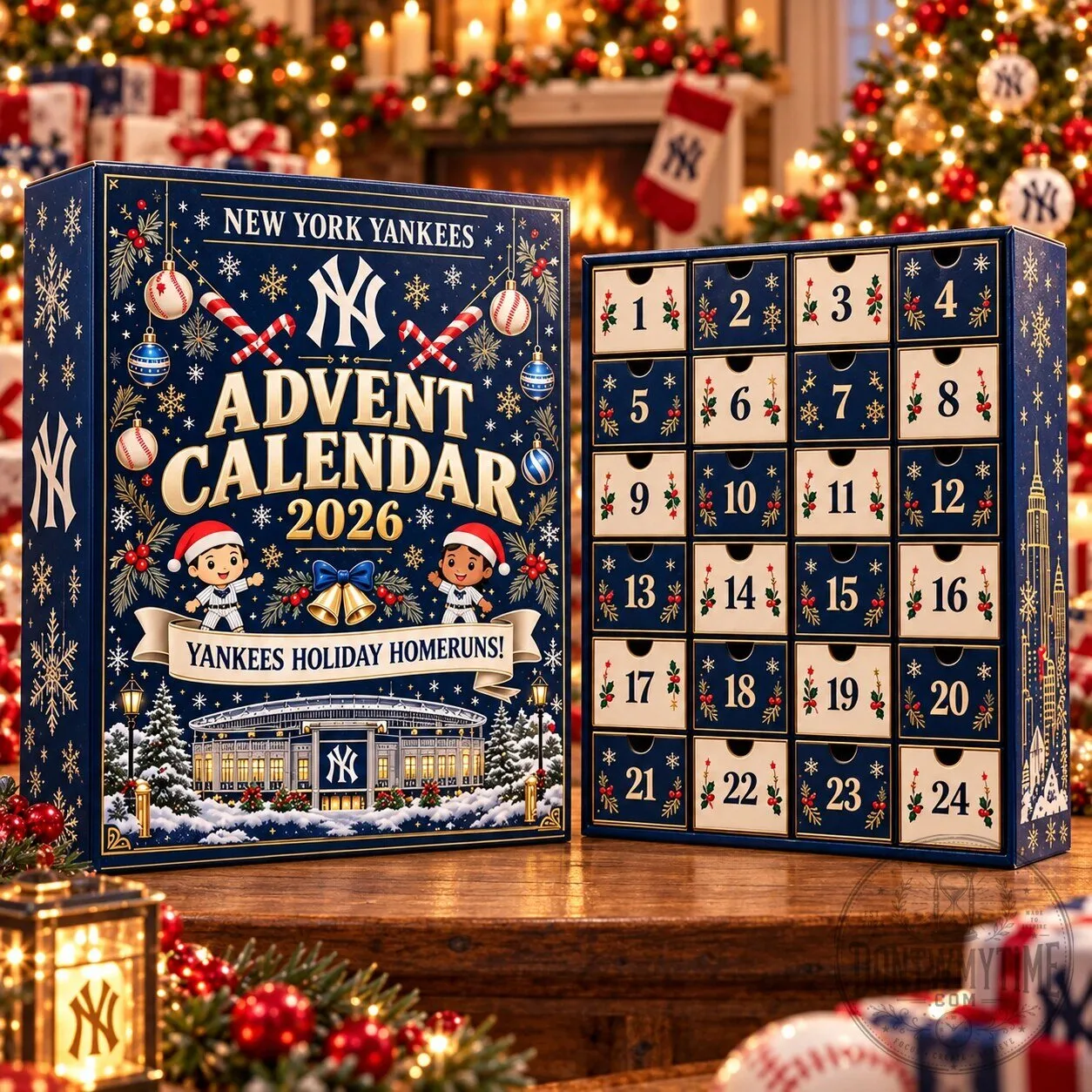 New York Yankess Advent Calendar Christmas 2026 Baseball Home Run Set